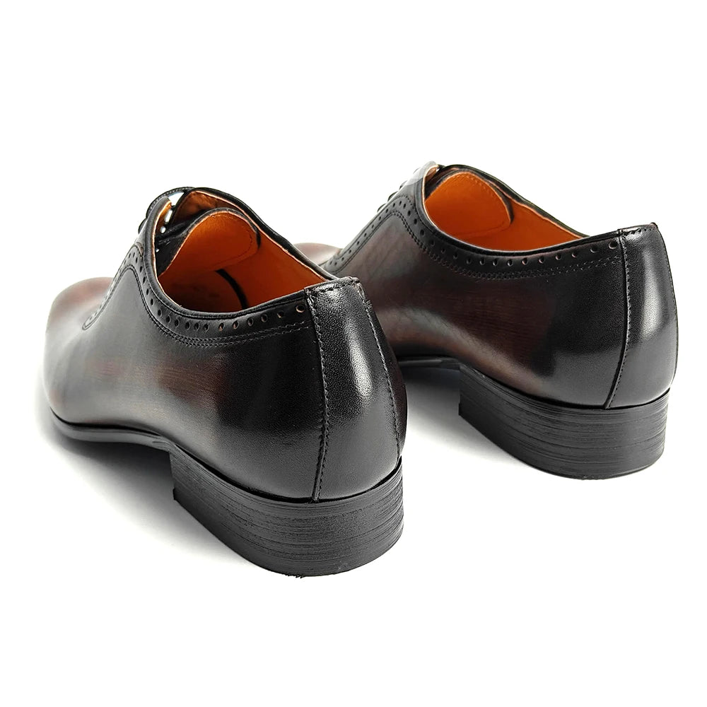 Brown Black Elegant Leather Shoes