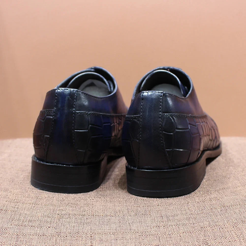 Elegant Pattern Leather Oxford Shoes