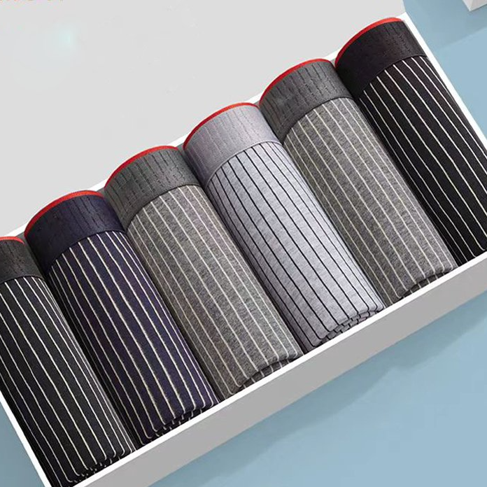 6Pcs Cotton Monochrome Men's Boxers Set