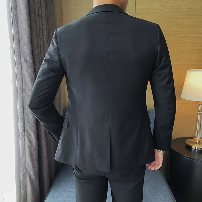 Casual Patchwork Solid Black Blazer