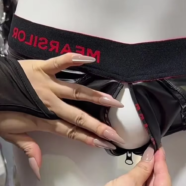 Zipper Open Crotch Men's Boxer