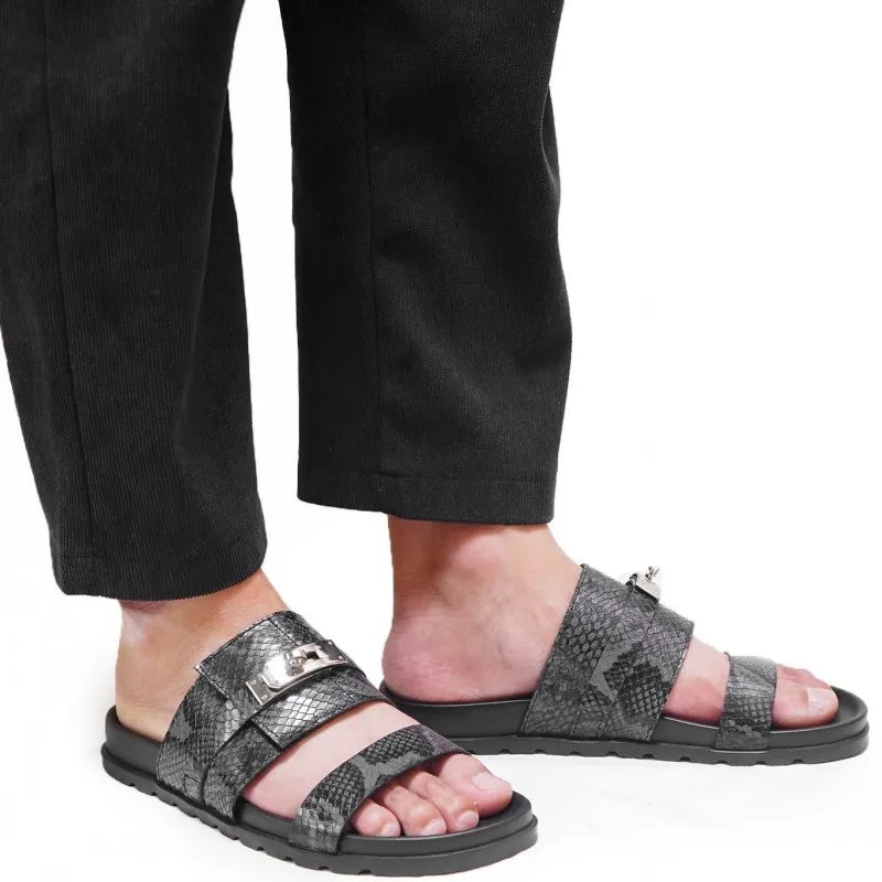 Snakeskin Genuine Leather Slippers