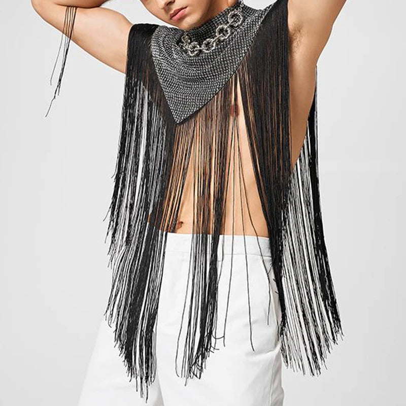 Men's Irregular Patchwork Tassel Vest