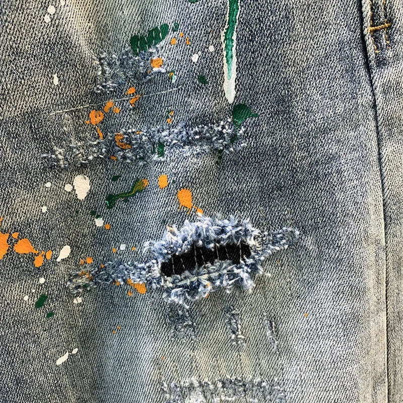 Streetwear Spray Paint Personality Fashion Jeans