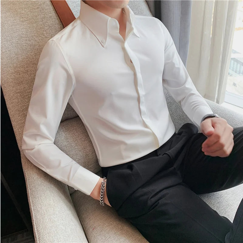 Solid Concealed Placket Shirt