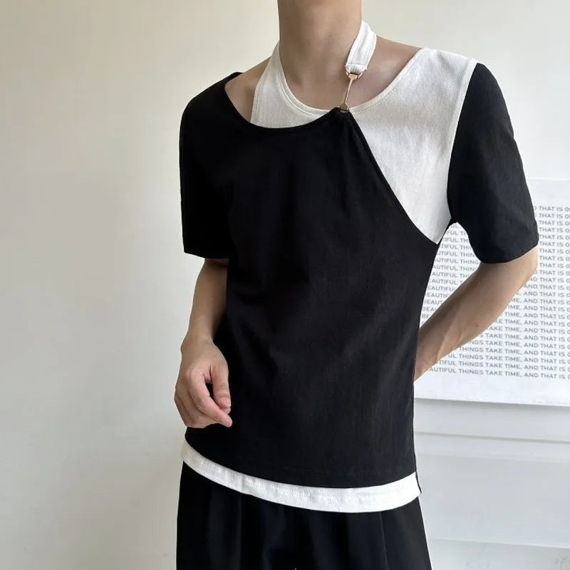 Irregular Design Fake Two-Piece T-Shirt
