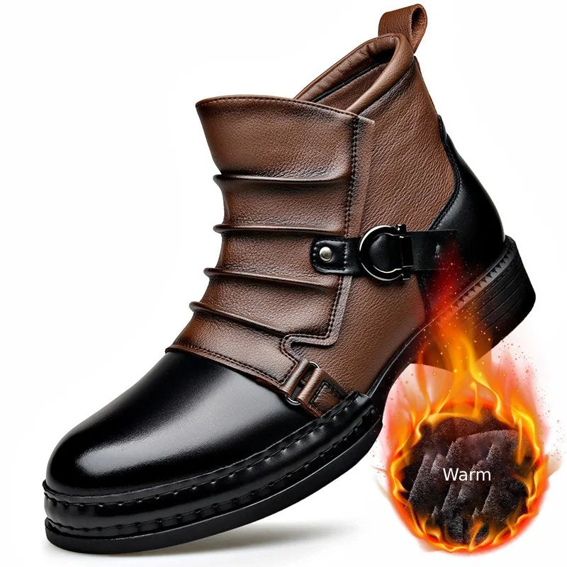 Retro Zipper Motorcycle Men's Boots