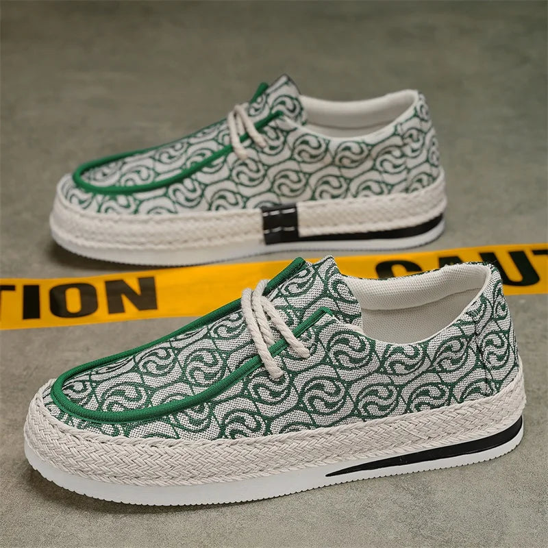 Harajuku Geometric Pattern Canvas Sneakers