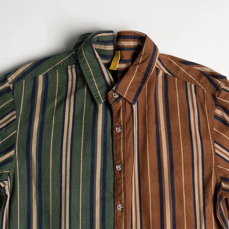 Vintage Vertical Striped Cotton Shirt