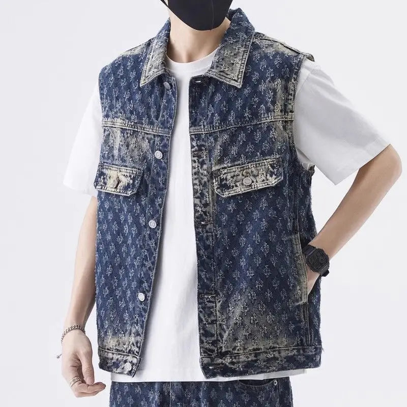 Retro Trendy Motorcycle Denim Vest
