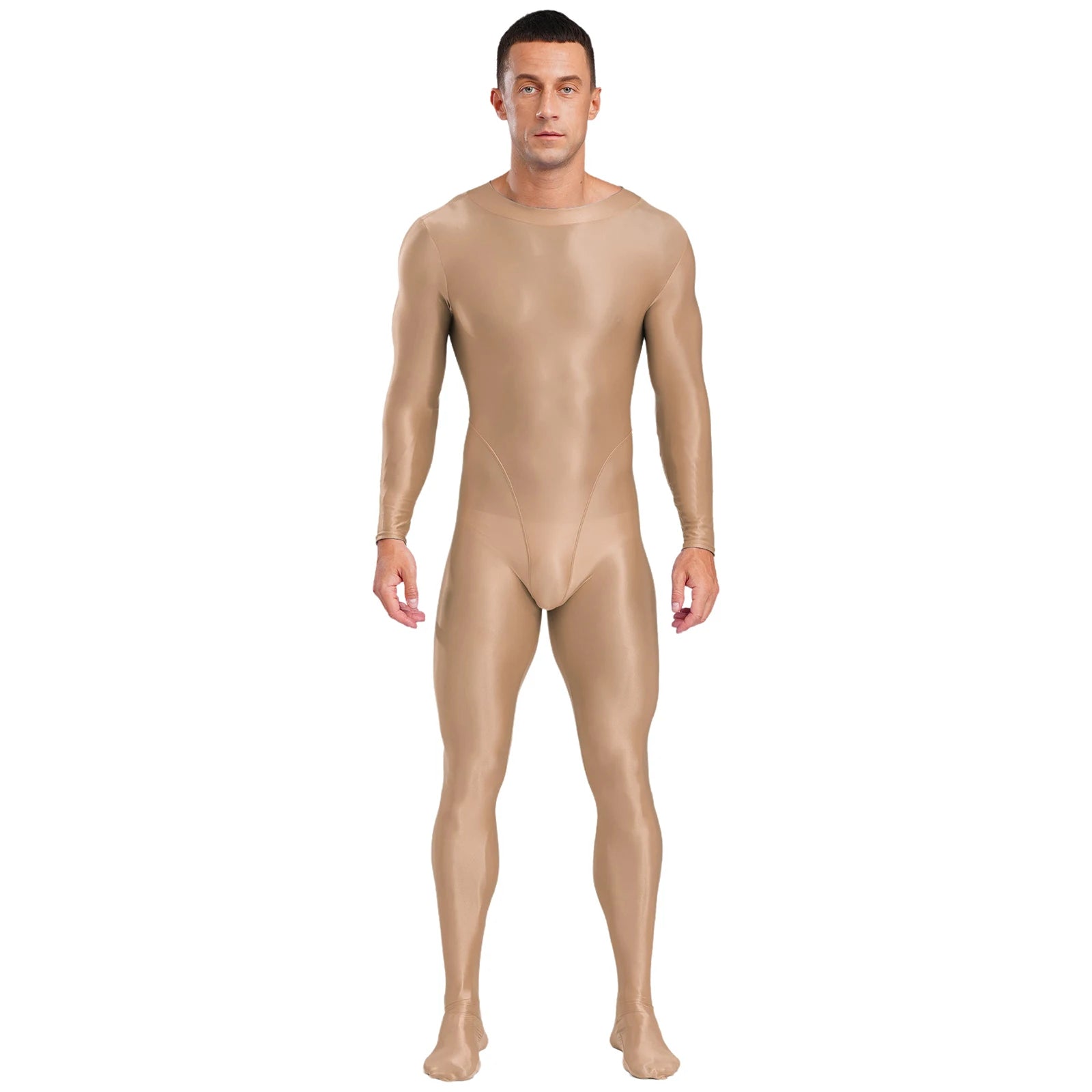 Long Sleeve Smooth Glossy Jumpsuit