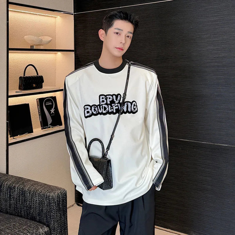 Printing Long Sleeved Loose Casual T-Shirt