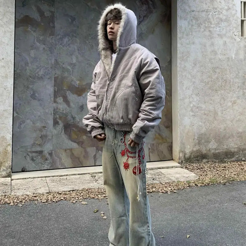 Retro Woolen Hooded Oversize Jacket