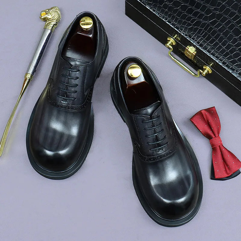 Vintage Burnished Leather Formal Shoes