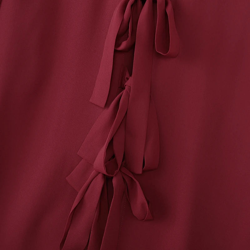 Long Sleeve Bowknot Button Shirt