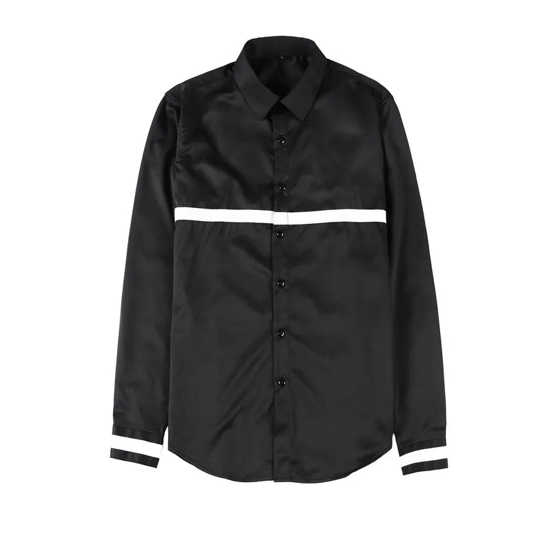 Solid Casual Single Line Slim Fit Shirt