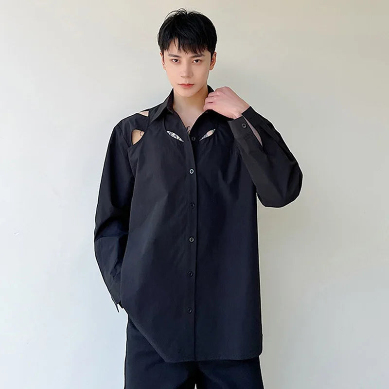 Hollow Out Design Long Sleeved Shirt