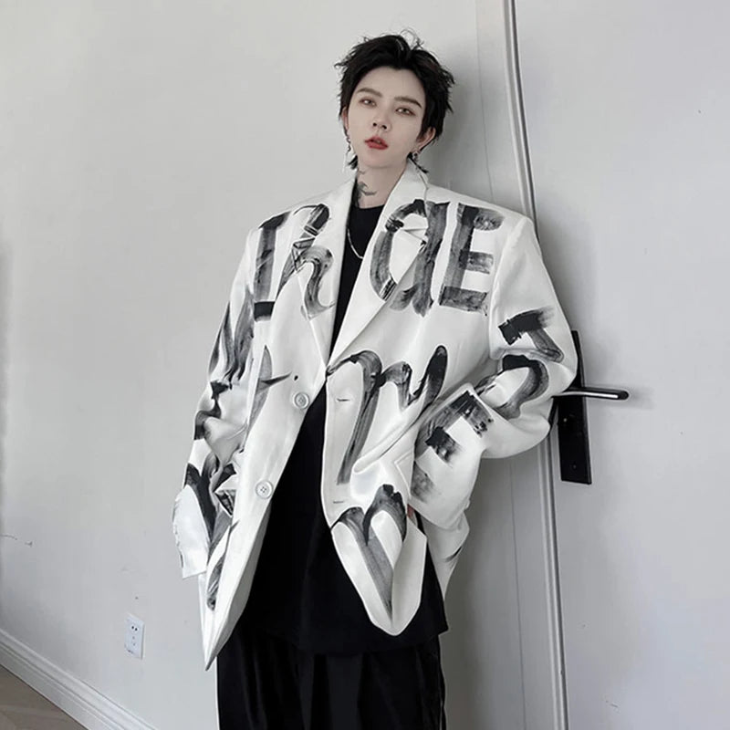 Big Letter Printed Pattern Blazer