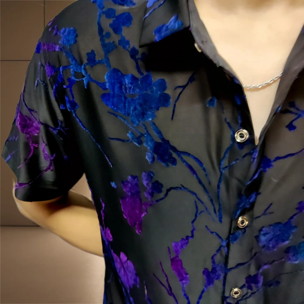 Flower Velvet See-Through Shirt