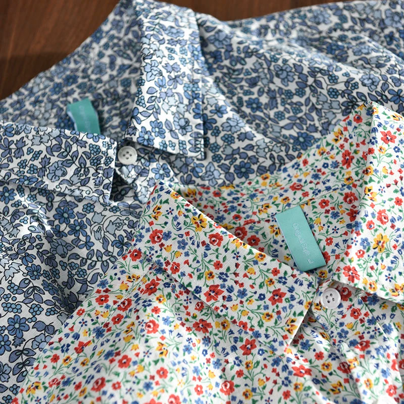 Floral Short Sleeve Single Breasted Shirt