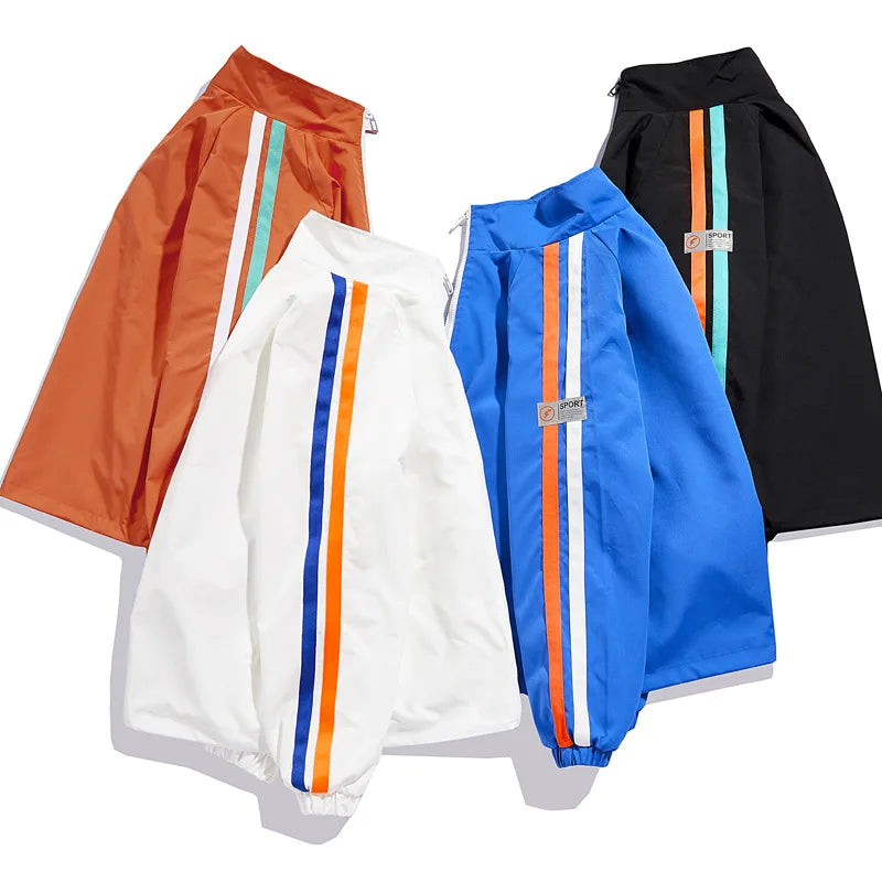 Side Stripes Elastic Band Cuff Jacket