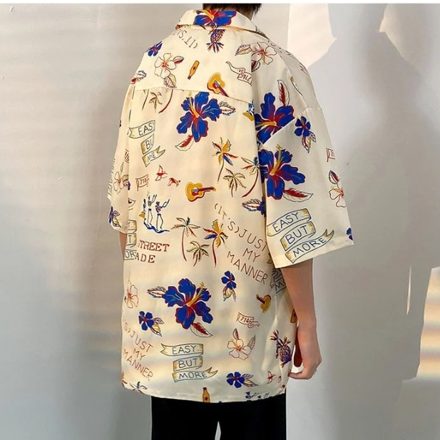Hawaiian Style Printed Loose Shirt