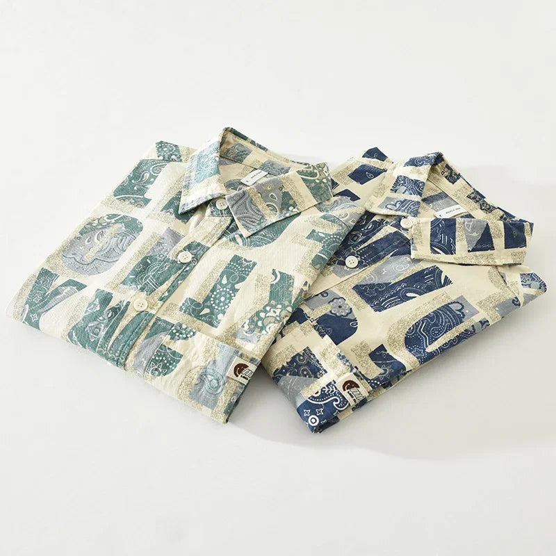 Letter Printed Contrast Long Sleeve Shirt