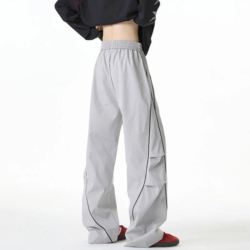 Contrast Stripe Decorate Loose Pants