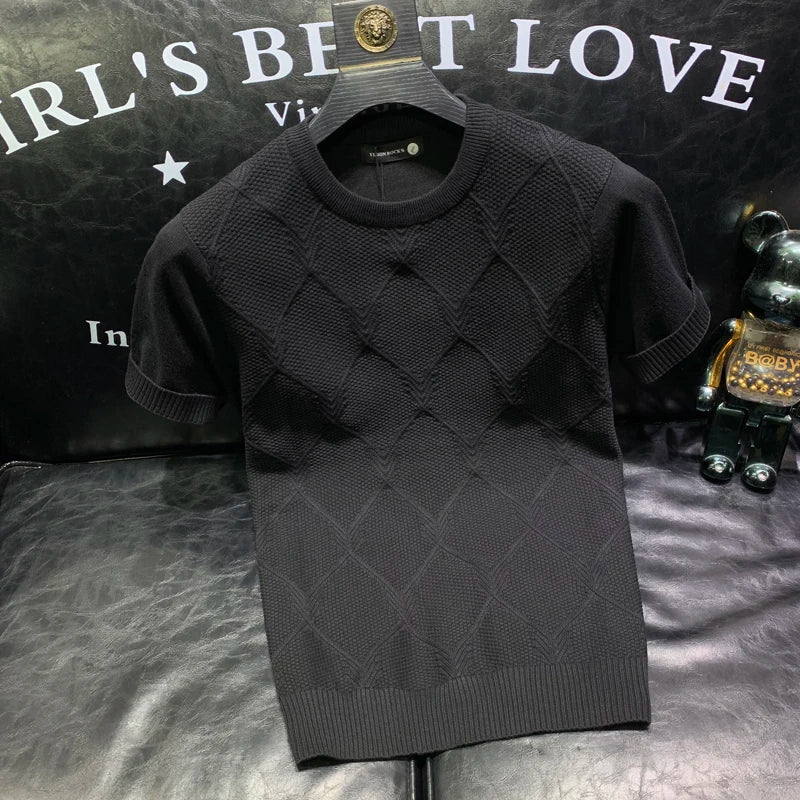 Slim Fit Knitted O-Neck T-Shirt