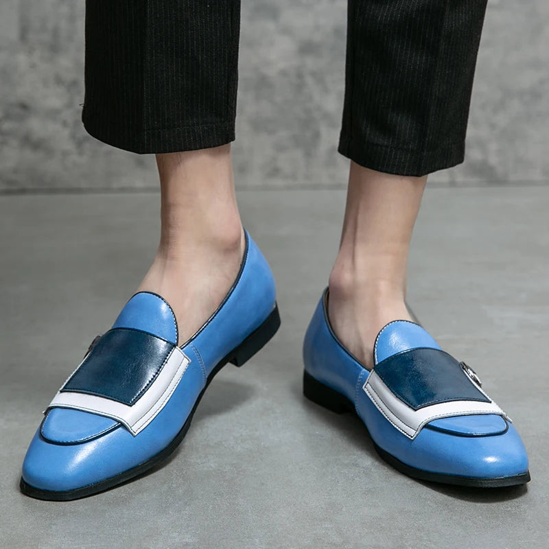 Patchwork Color-Blocking Loafers