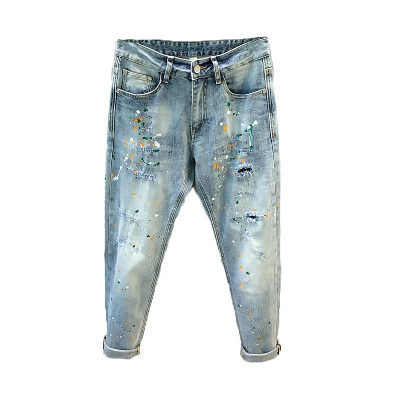 Streetwear Spray Paint Personality Fashion Jeans