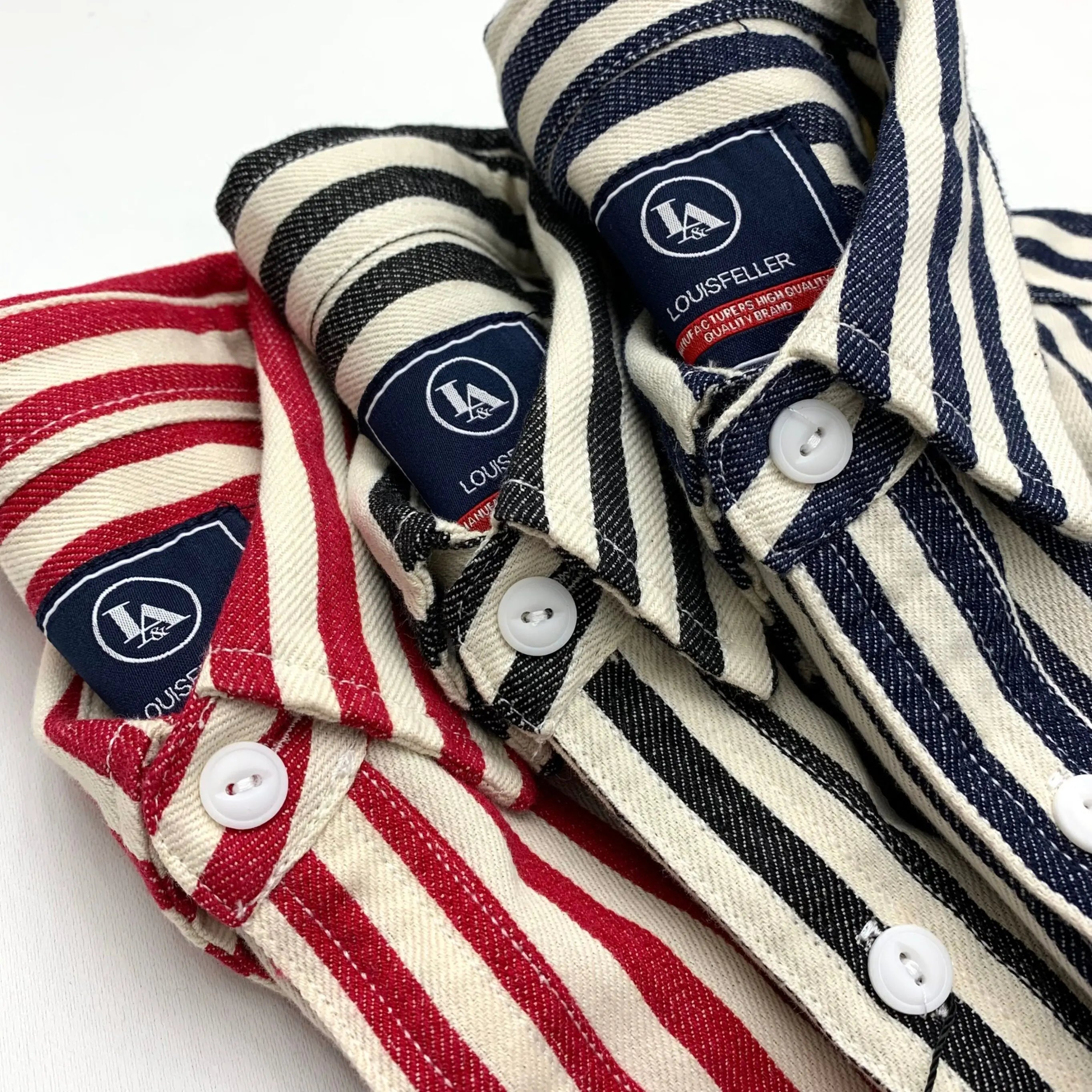 Retro Stripe Long-Sleeve Lapel Shirt