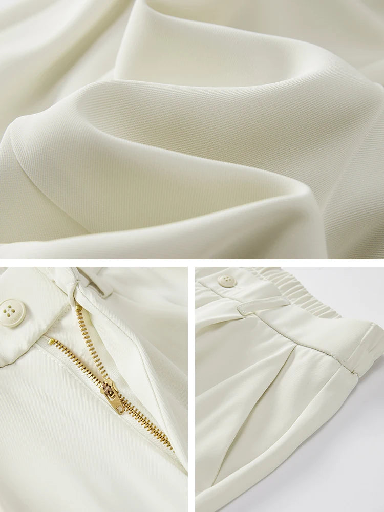 Casual Polyester Straight Loose Drape Trousers