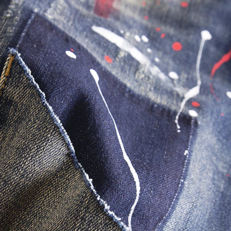Splashes Ink Patches Regular Fit Jeans