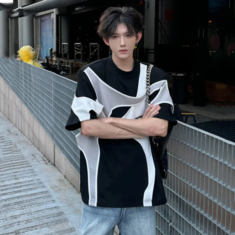 Street Style Contrast Patchwork T-Shirt