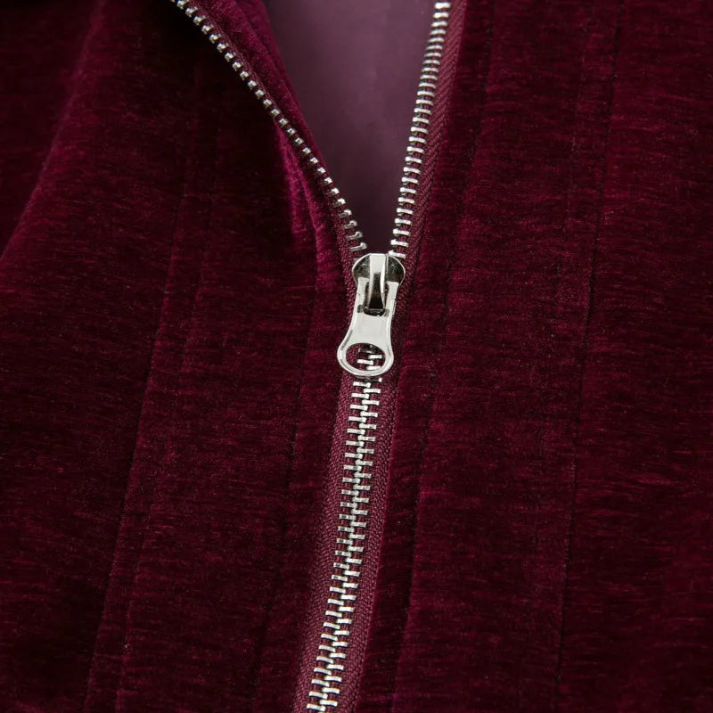 Elegant Smooth Suede Zipper Jacket