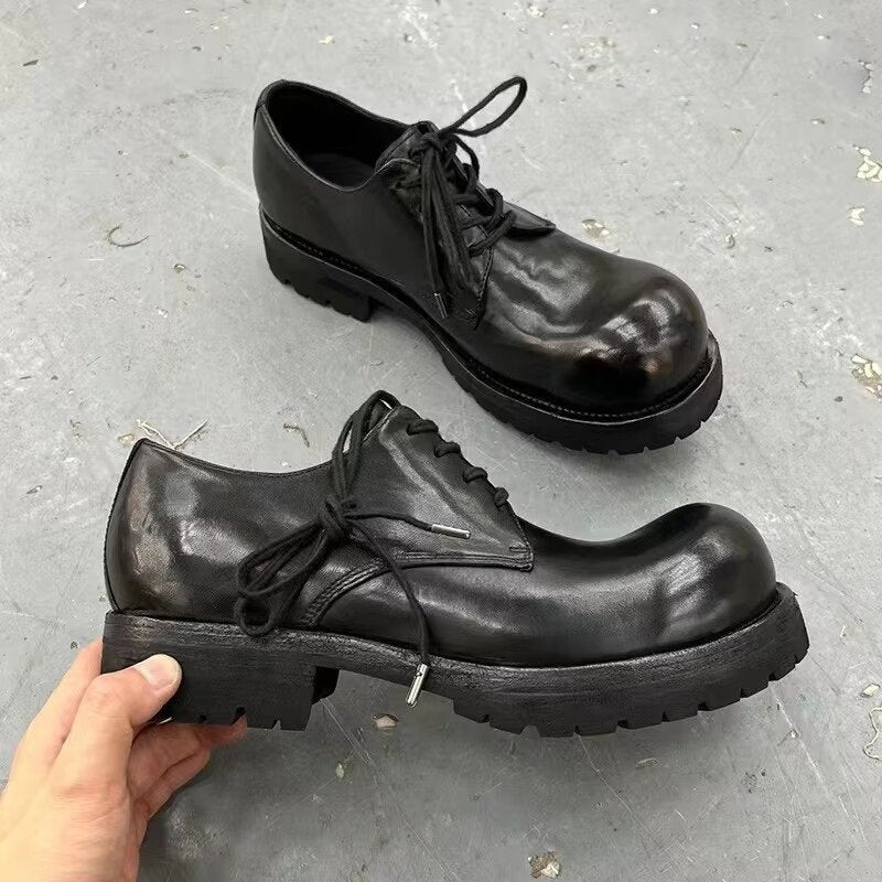 Old Retro Leather Derby Shoes