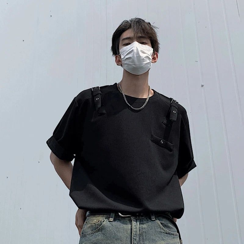 Buckle-Up Decor O-Neck T-Shirt