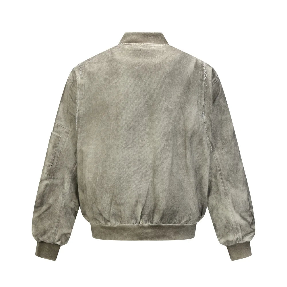 Retro Distressed Color Cargo Jacket