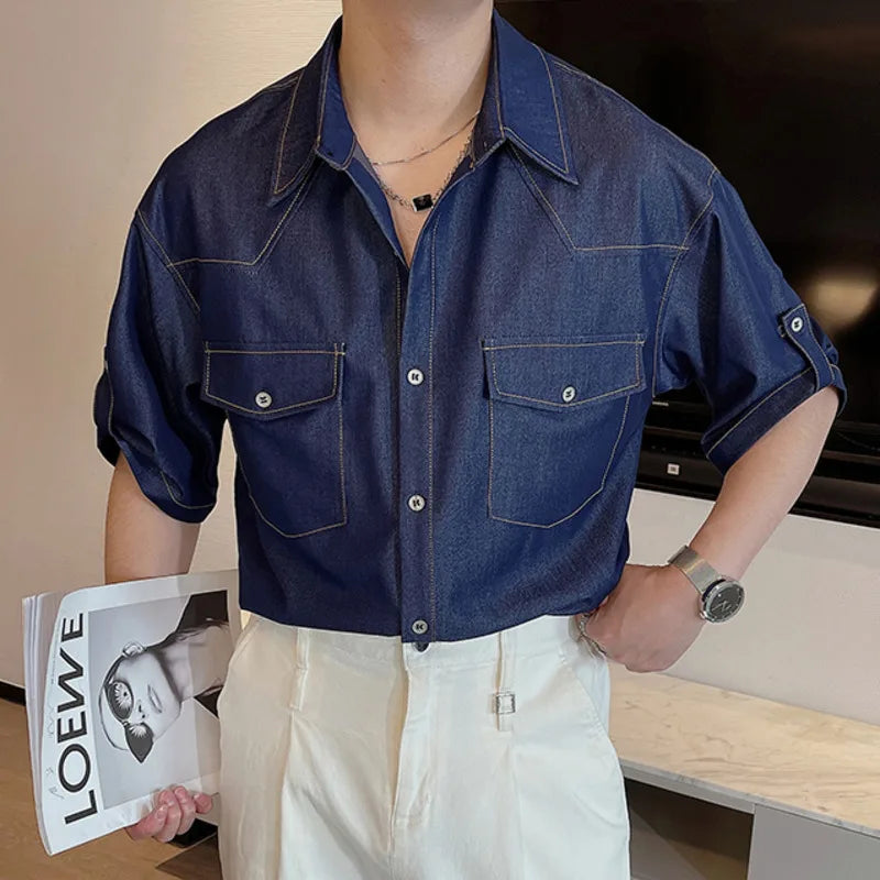 Loose Solid Half Sleeved Shirt