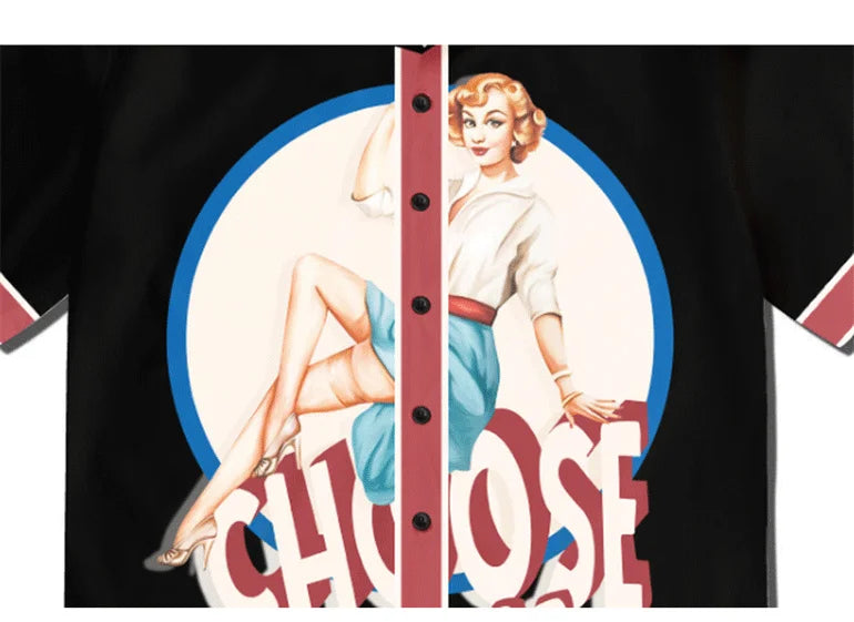 Dark Icon Modern Girl Print Shirt