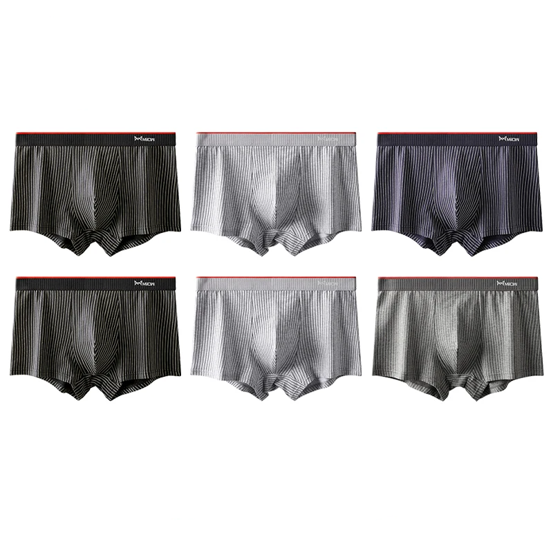6Pcs Cotton Monochrome Men's Boxers Set