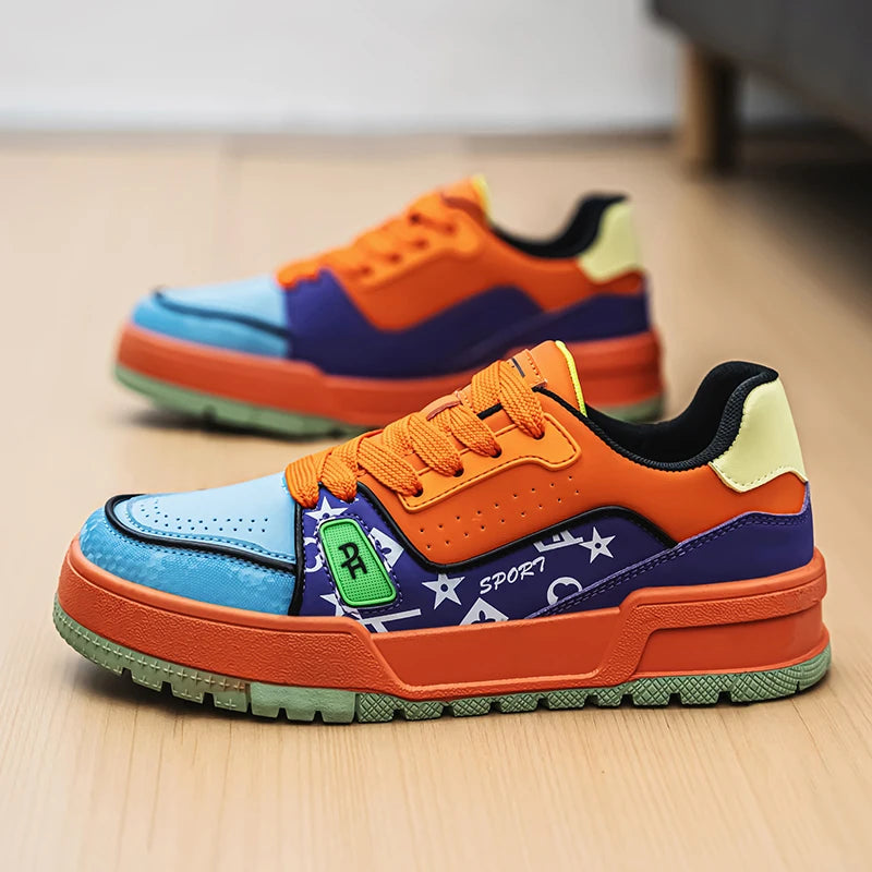 Geometric Chunky Man's Vulcanized Sneakers