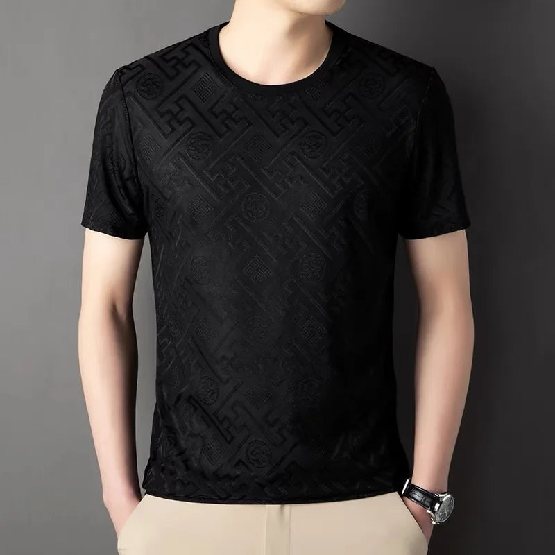 Geometric Pattern O-Neck Casual T-Shirt