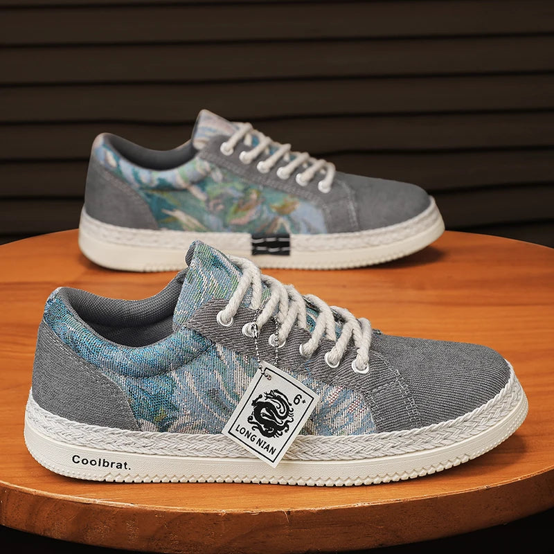 Artistic Print Canvas Low-Top Sneakers