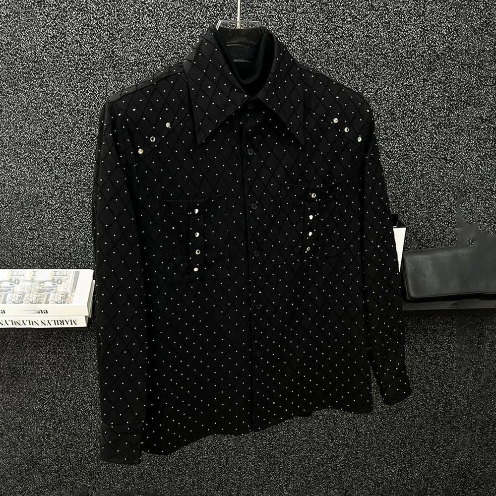 Rhinestone Night Sky Shining Casual Shirt