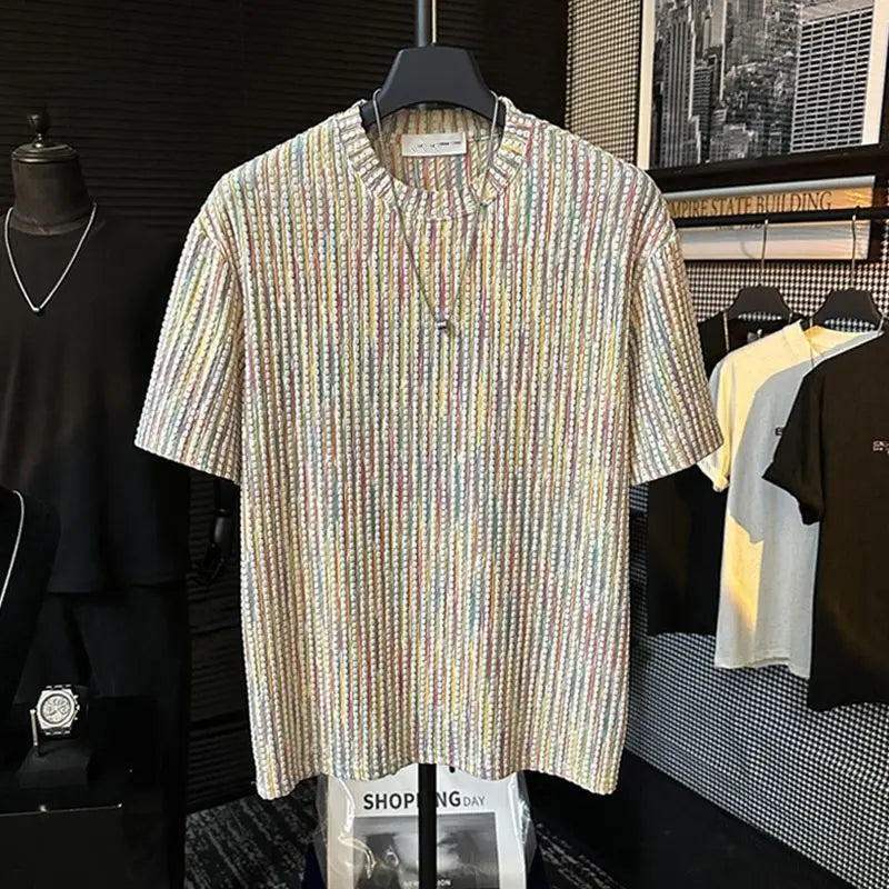 Textured Knit Short Sleeve T-Shirt