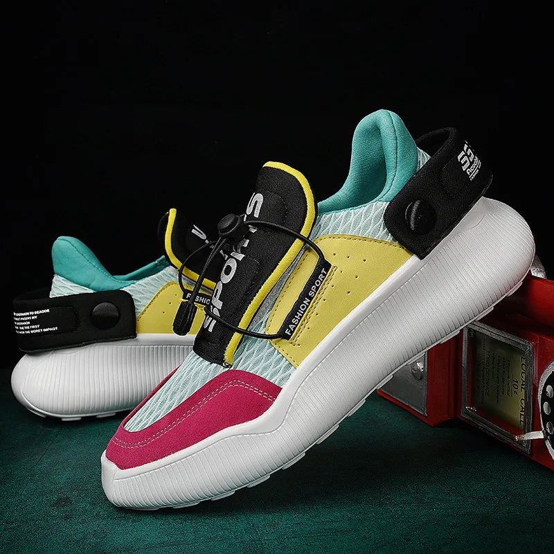 Chunky Soles Color Block Hommes Baskets à Cordon