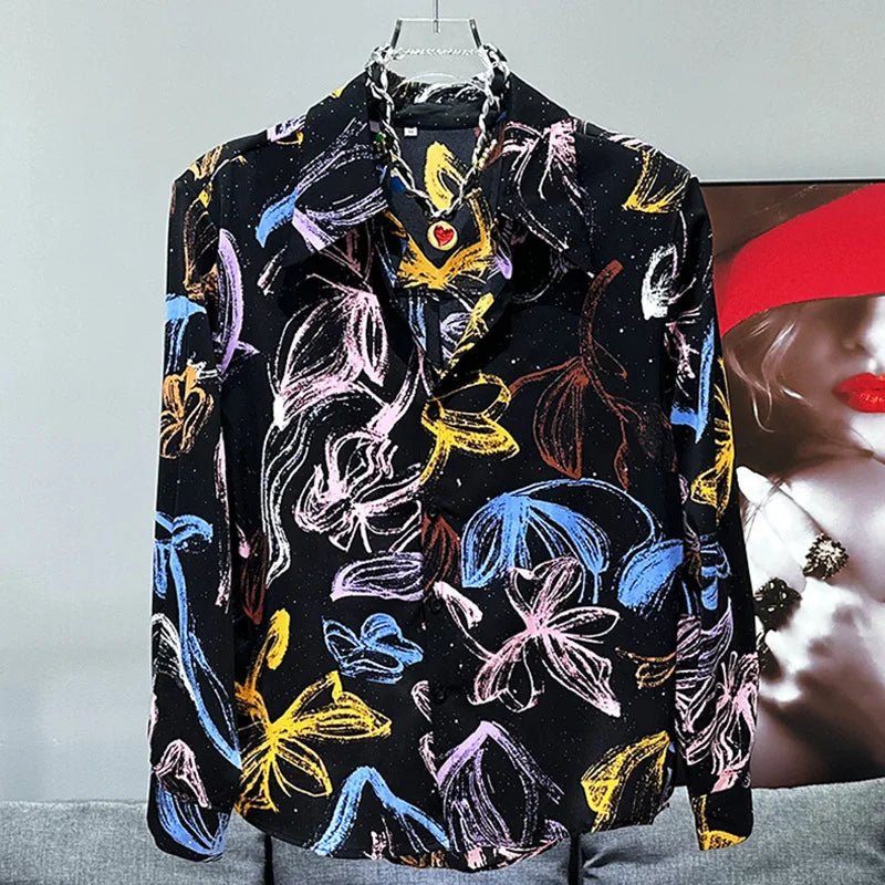 Graffiti Flower Lightweight Summer Shirt