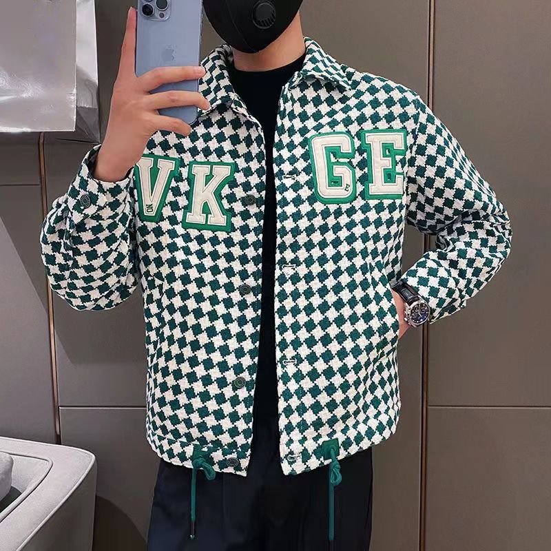 Plaid Pattern Multi-Pockets Jacket